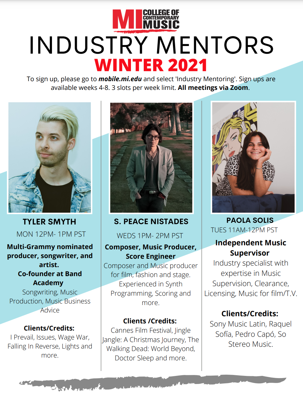 Musicians Institute Industry Mentors Winter 2021 | Musicians Institute