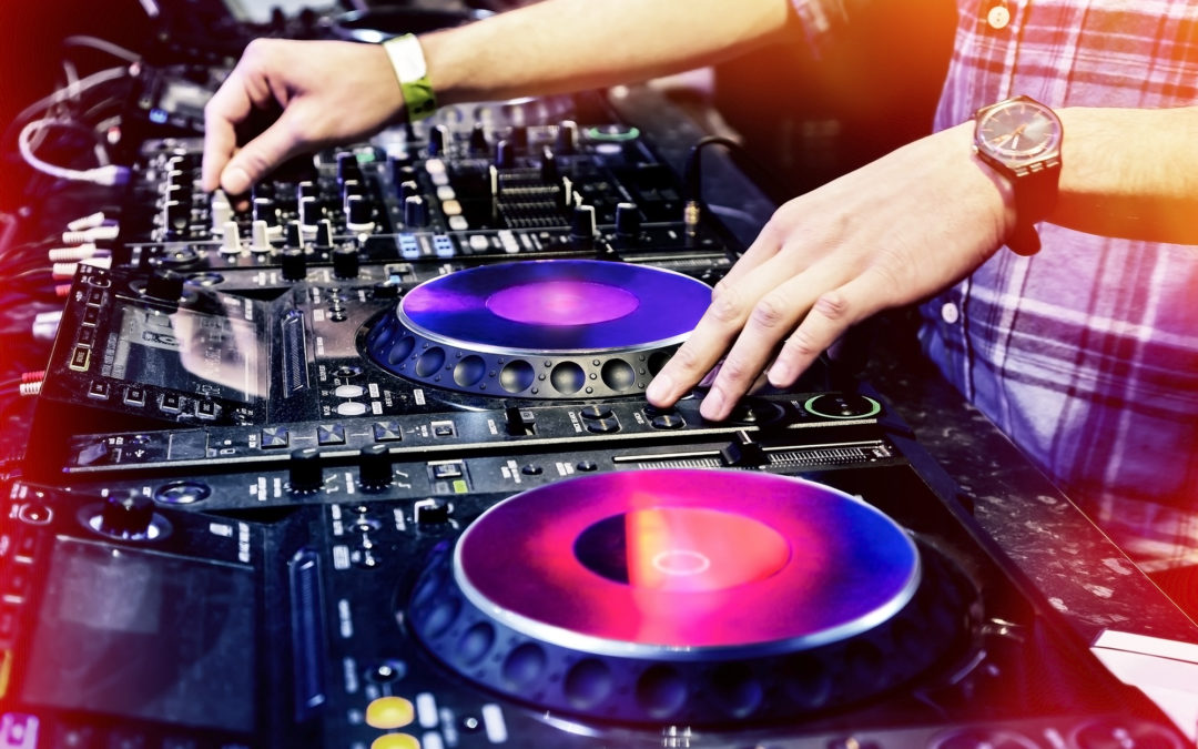 Dj playing the track